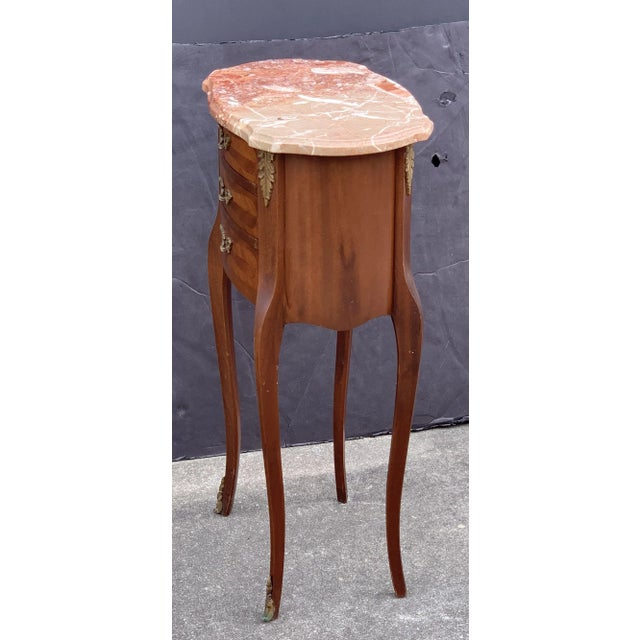 French Inlaid Nightstands - a Pair For Sale - Image 4 of 13