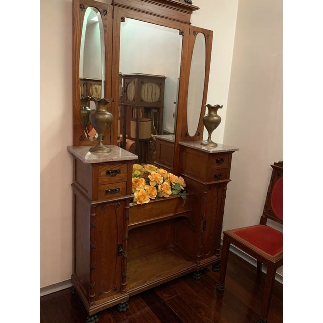 Art Deco Dressing Table with Mirror and Drawers, 1920s For Sale - Image 10 of 13