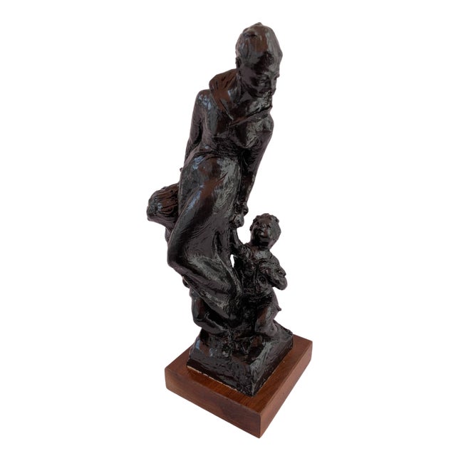 1980s Domenico Mazzone Sculpture of a Mother and Two Children For Sale - Image 5 of 18