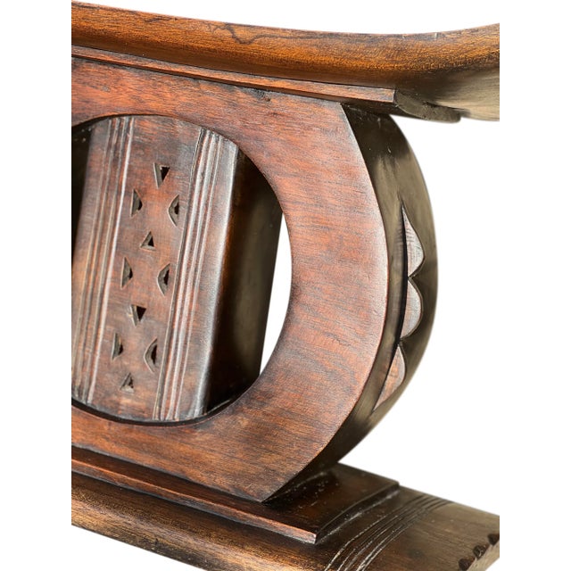 Mid 20th Century Vintage Hand-Carved Ashanti Stool For Sale - Image 4 of 13