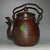 Gemstone Vintage Copper Wine Pot | Chased Floral Motif & Faux Gemstone | Chinese Tea Kettle For Sale - Image 7 of 9