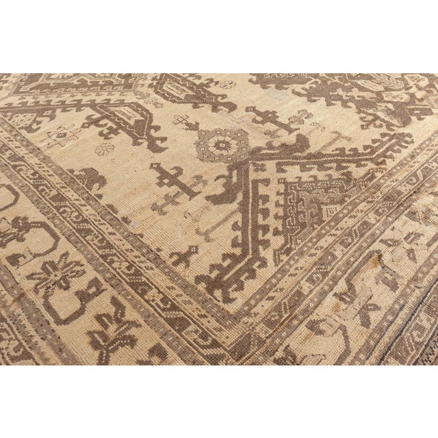 Antique Turkish Oushak Rug For Sale - Image 4 of 8