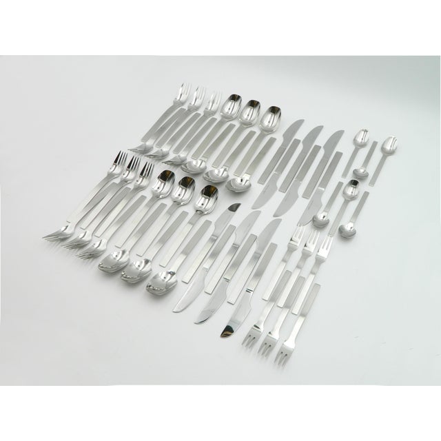 Stainless Steel Cutlery Set for 6 People by Rosenthal, Model Titan, 1960s, Set of 48 For Sale - Image 6 of 16