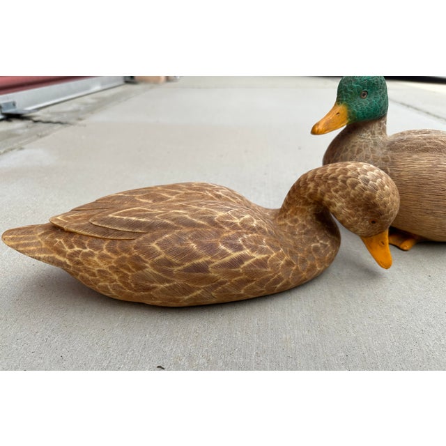 Vintage Pair of Mallard Duck Decoys For Sale - Image 4 of 9