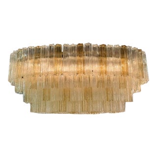 Large Oval Murano Tronchi Chandelier For Sale