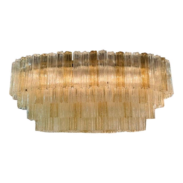 Large Oval Murano Tronchi Chandelier For Sale