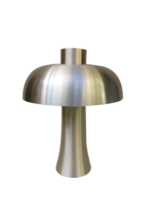 Mushroom Table Lamp in Brushed Aluminum, 1970s