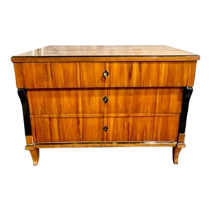 19th Century German Biedermeier Cherrywood and Ebonized Commode
