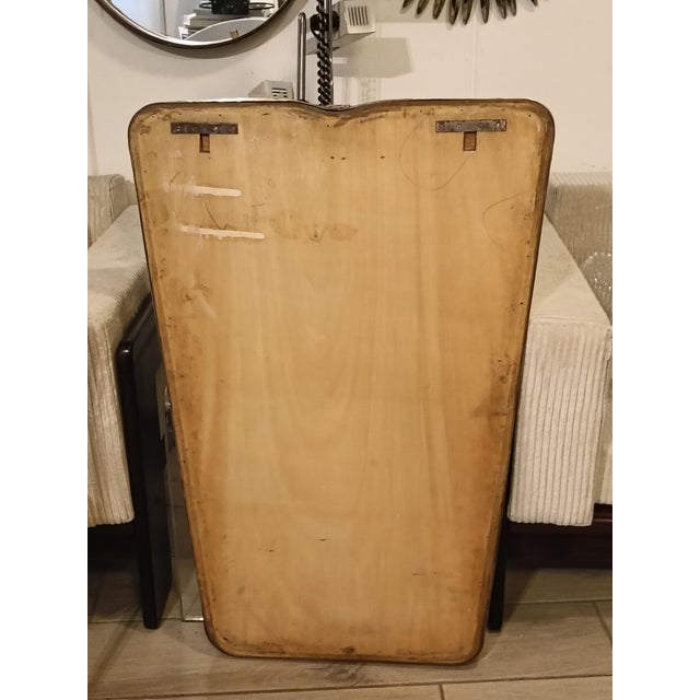 Metal Brass Shield-Shaped Wall Mirror by Gio Ponti, Italy, 1950s For Sale - Image 7 of 10