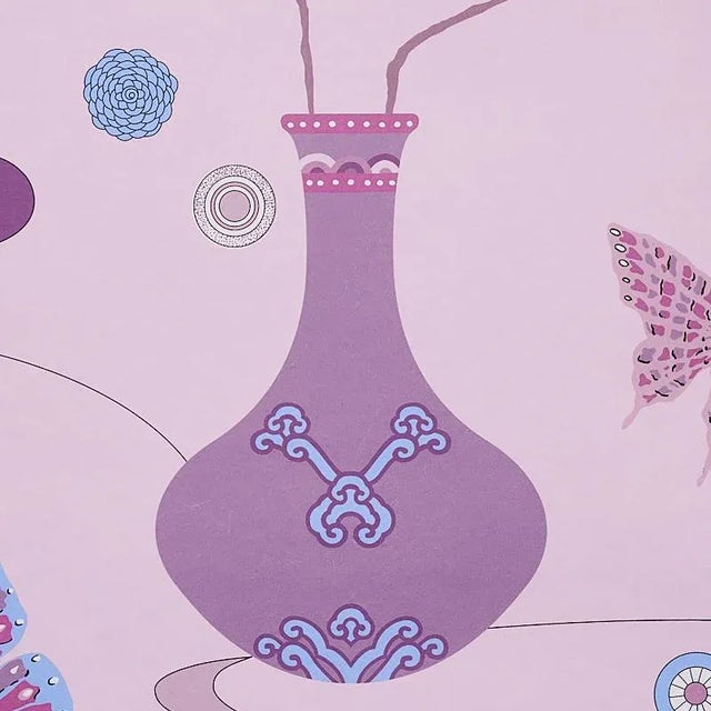 Mid-Century Modern Schumacher X Cristina Buckley Fantasia Wallpaper in Peony Pink - 10 Yards For Sale - Image 3 of 4