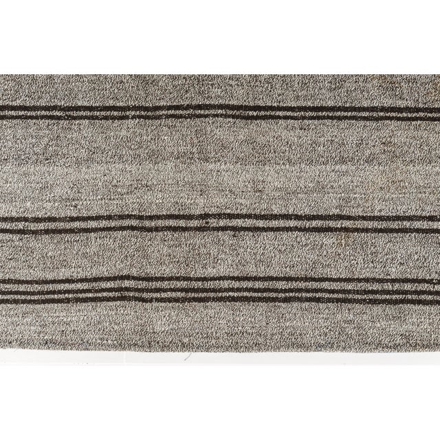 Gray 1960s Handwoven Geometric Window Kilim For Sale - Image 8 of 10
