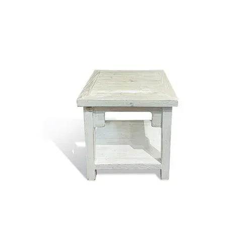 Asian Square White Wash Side Table is made out of Elm. It can place next to sofa or nightstand. Dimensions: 21.5"W x...