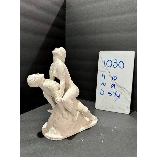 White 1960s Larry Mohr Plaster Erotic Lovers Sculpture Signed From Artist Estate For Sale - Image 8 of 8