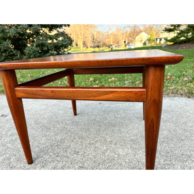 Wood Vintage Heritage Mid-Century Danish Modern Solid Walnut Side Table | Sculpted Minimalist Accent Table | MCM End Table For Sale - Image 7 of 12