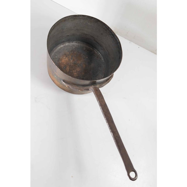 19th Century Copper and Handwrought Steel Kitchen Saucepan For Sale In New York - Image 6 of 14