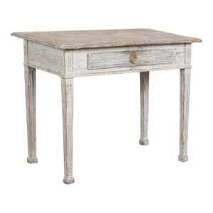 Early 19th Century Swedish Gustavian Original Gray Painted Pine Side Table