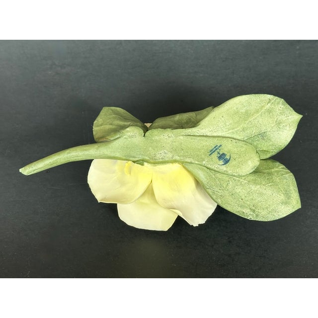 Italian Capodimonte Porcelain Flowers Yellow Roses For Sale - Image 10 of 12
