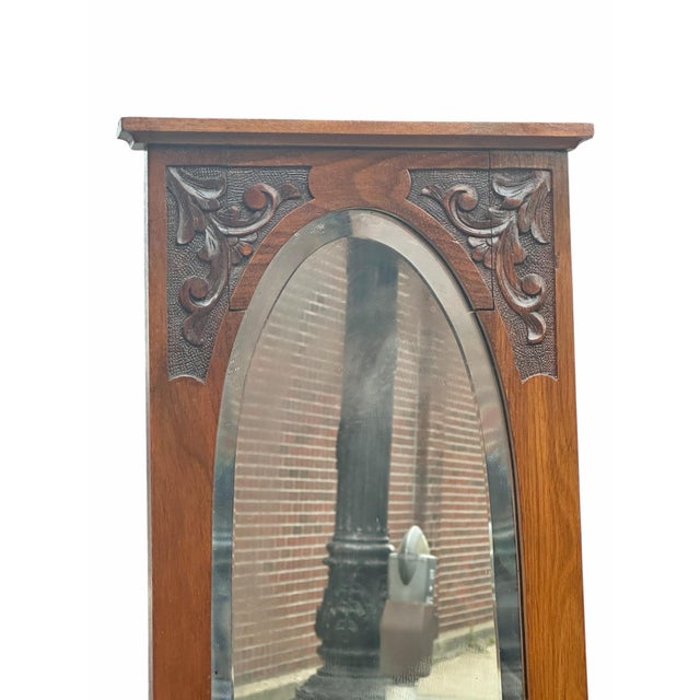 Antique Art Nouveau Burled Walnut Ladies Dresser With Oval Folding Mirrors For Sale - Image 11 of 11