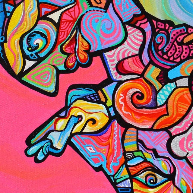 Alexander Arshansky Cubist Painting "Planned Obsolescence" For Sale - Image 4 of 4