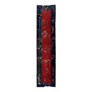 Fine Hand Knotted Antique Chinese Art Deco Runner For Sale