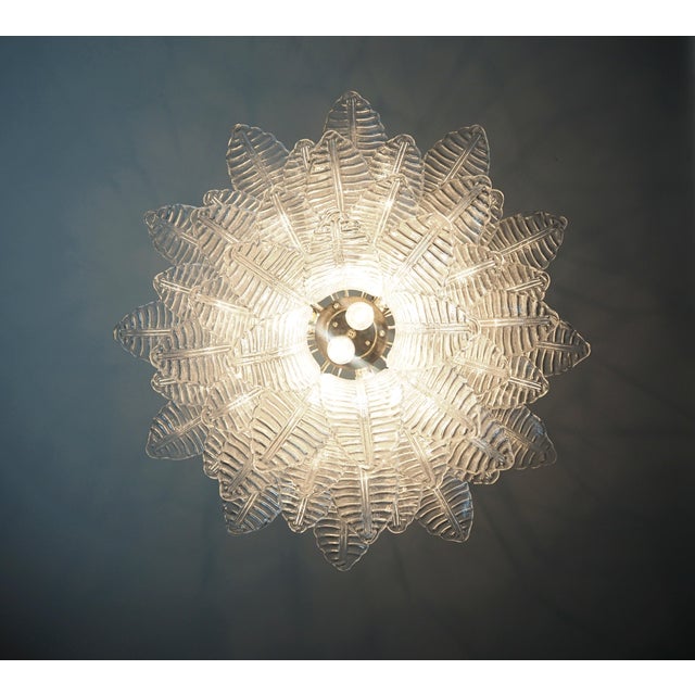 Italian Murano Three-Tier 48 Transparent Felci Glass Chandelier, 1990s For Sale - Image 6 of 15
