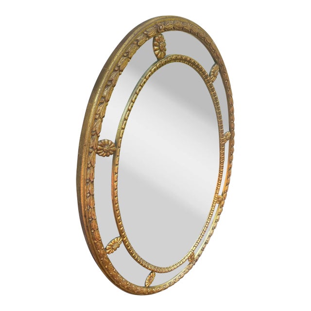 Mirror Fair Carved Oval Giltwood Mirror by Stephen Cavallo For Sale