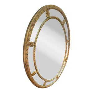 Mirror Fair Carved Oval Giltwood Mirror by Stephen Cavallo