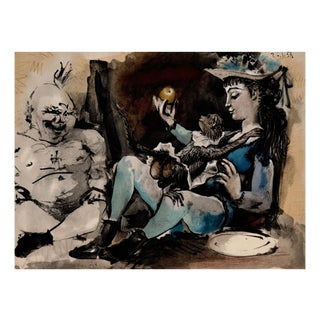 Pablo Picasso, Woman with Monkey, Lithograph, 1954 For Sale