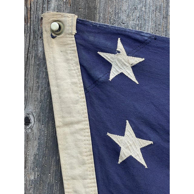 Faded Antique Wool 48 Star American Flag For Sale - Image 4 of 7
