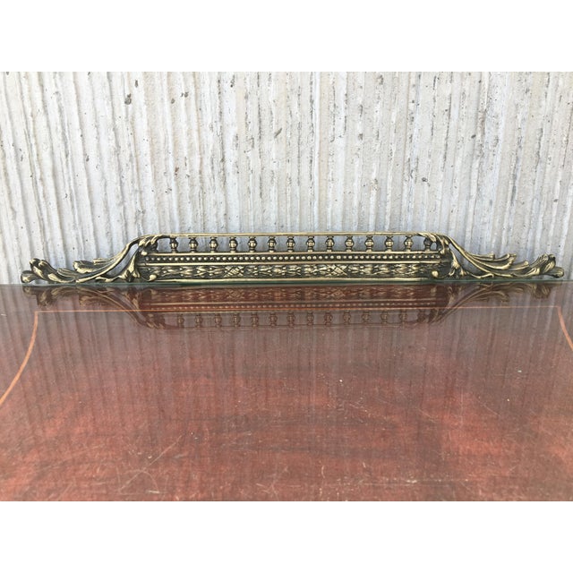 Mid-Century Modern 20th Mid-Century Modern Nightstands With Glass Top and Bronze Crest - a Pair For Sale - Image 3 of 13