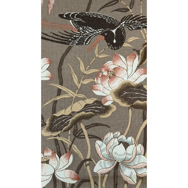 Schumacher Schumacher 172934 Lotus Garden Mocha Fabric 8 Yards For Sale - Image 4 of 8