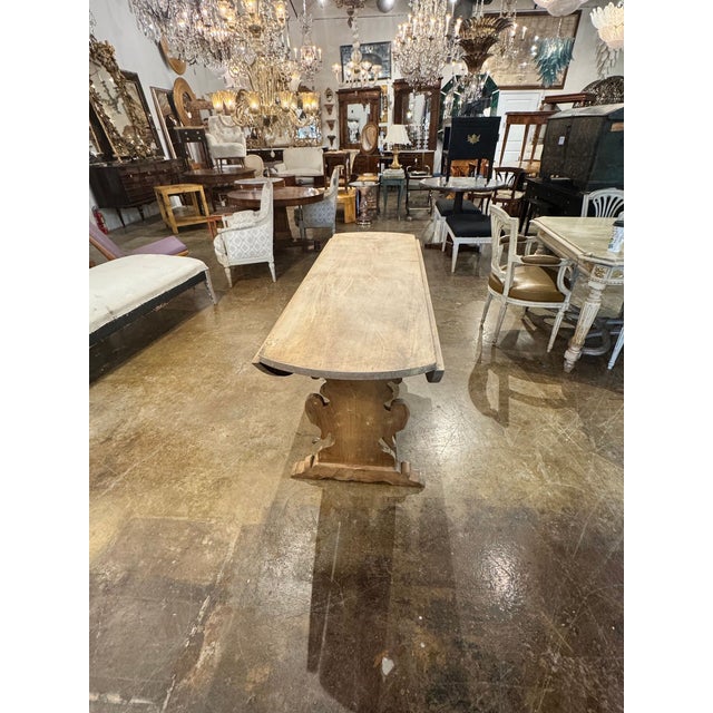 19th C. Italian Bleached Walnut Drop Leaf Table For Sale - Image 4 of 7