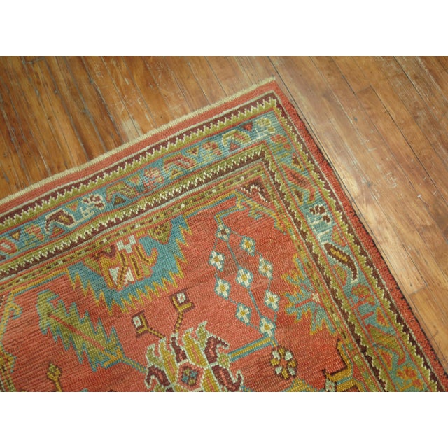 Antique Zabihi Collection Turkish Oushak Runner - 4' x 14'9" For Sale - Image 9 of 12