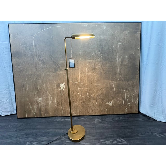 2020s Contemporary Model Rh 1930s Parisian Task Floor Lamp Antiqued Brass | Adjustable Height | Dimmable Led Task Lighting For Sale - Image 5 of 18