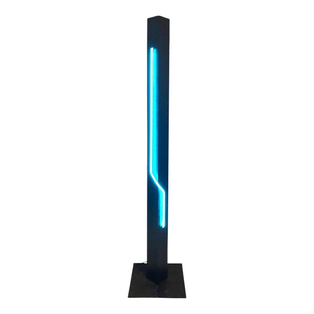 1980s Postmodern Rudi Stern Torchiere Lamp "Let There Be Neon" For Sale