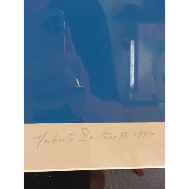 1990s Norberto Santana Seascape Silkscreen Signed ‘Marina’ For Sale - Image 5 of 7