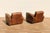 Vintage Pair Art Deco Revival Distressed Brown Leather Club Chairs & Ottomans, 1980s For Sale - Image 10 of 18