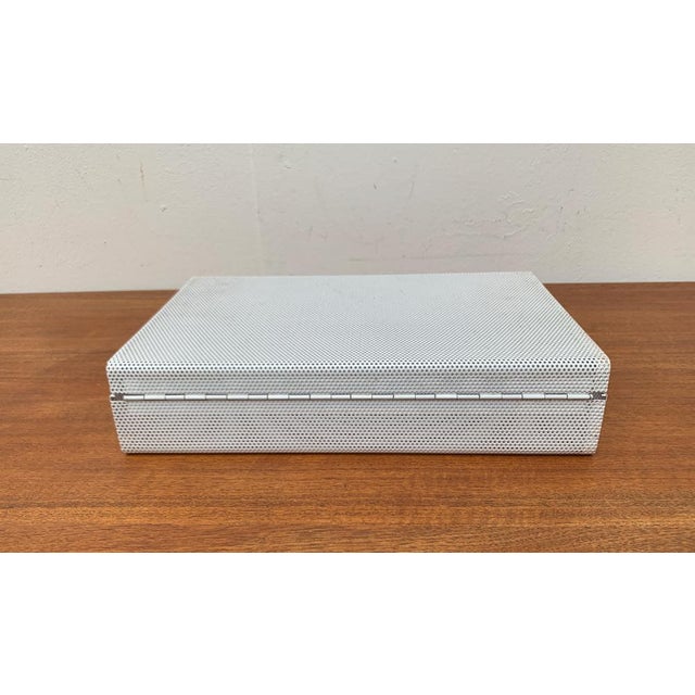 Postmodern White Perforated Metal Briefcase, 1980s For Sale - Image 10 of 18