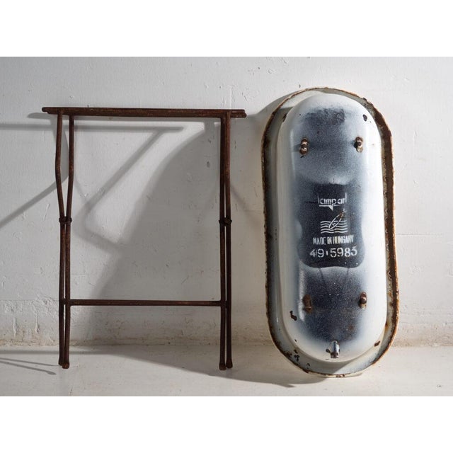 Bathtub in Enamelled Iron, Central Europe, 1950 For Sale - Image 11 of 12