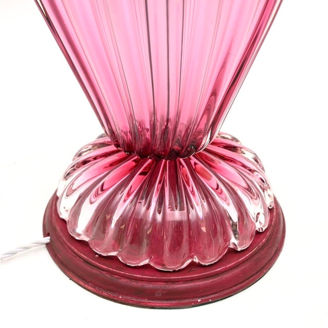 Large Italian Murano Glass Table Lamps, 1960, Set of 2 For Sale - Image 9 of 11