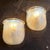 Two brass and murano glass wall sconces designed and handcrafted in Italy in the Nineties in the manner of Barovier, fully...