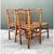 Vintage Bamboo-Style Wood and Cane Chairs - Set of 4 For Sale - Image 10 of 14