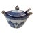Vintage Blue & White Sugar Bowl With Spoon For Sale