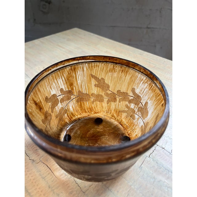 Vintage Apple Amber Glass Bowl With Brass Lid For Sale - Image 11 of 12