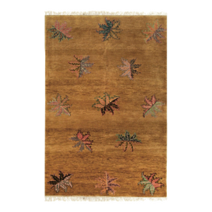 8x10 Isla Willow Brown Floral Modern Hand Knotted Wool Carpet Rug
