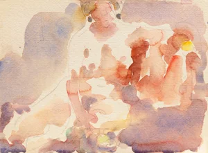 Reclining Nude' by Victor Di Gesu, California Post-Impressionist, Paris, Academie Chaumiere, Louvre, Los Angeles County Museum of Art