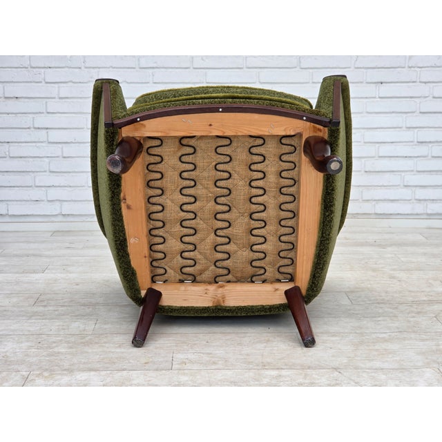 Norwegian Armchair in Green Furniture Fabric and Teak Wood, 1970s For Sale - Image 14 of 18