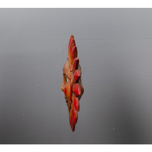 Vintage Pine Hand-Carved Sun, 1970s For Sale - Image 6 of 13
