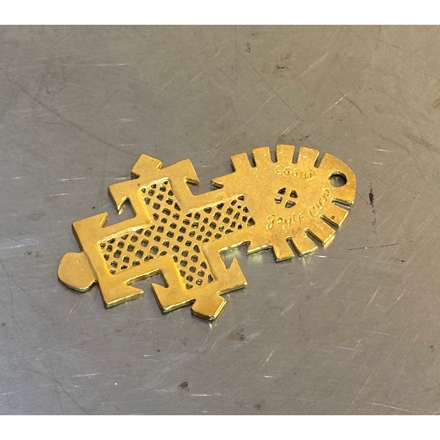 1993 Gayle Clark gold tone extra-large Ethiopian coptic cross pendant. Signed at back. Excellent condition.