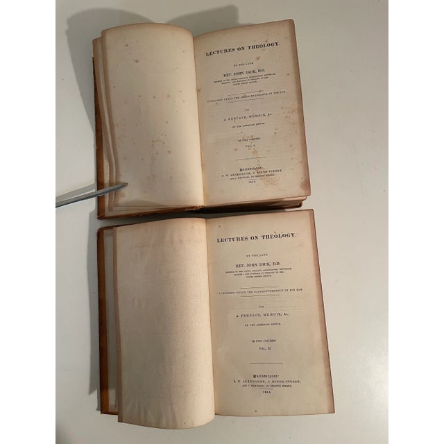 Antique Leather Books - Set of 2 - 1840 - Theology by John Dick For Sale - Image 4 of 10